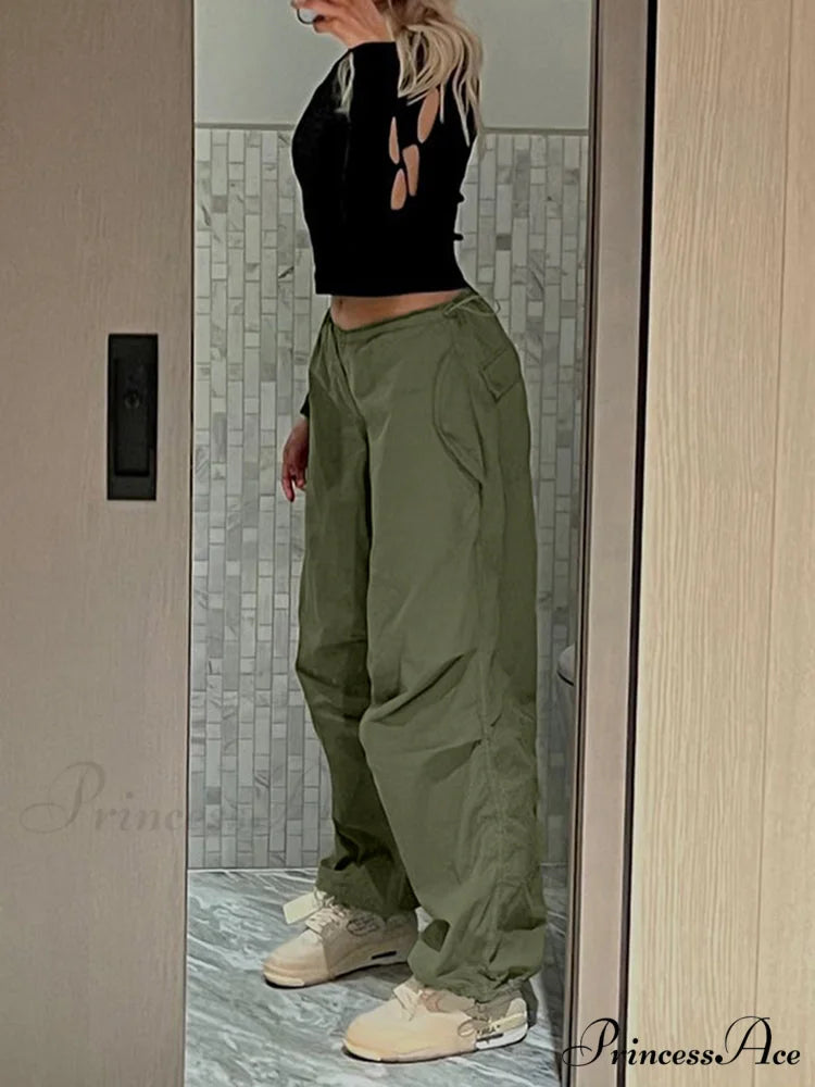 Streetwear Joggers Baggy Trousers Army Green / S