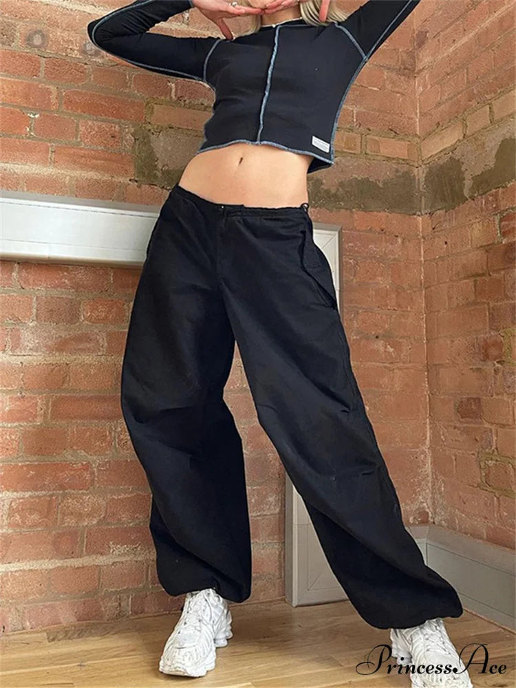 Streetwear Joggers Baggy Trousers Black / S
