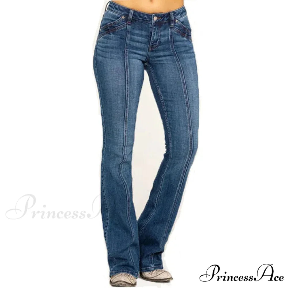 Stretch Casual Flare Women’s High Waisted Butt-lifting 2024 Spring Summer for Woman Streetwear Raw Edge Flared Denim