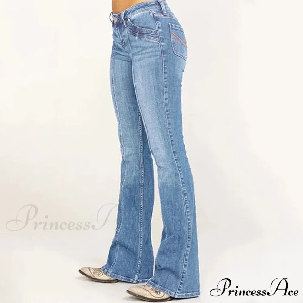 Stretch Casual Flare Women’s High Waisted Butt-lifting 2024 Spring Summer for Woman Streetwear Raw Edge Flared Denim