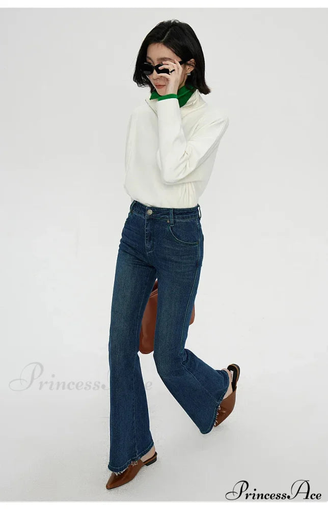Stretch Flare High Waist Slim Flare Ladies Casual Streetwear Denim Jean