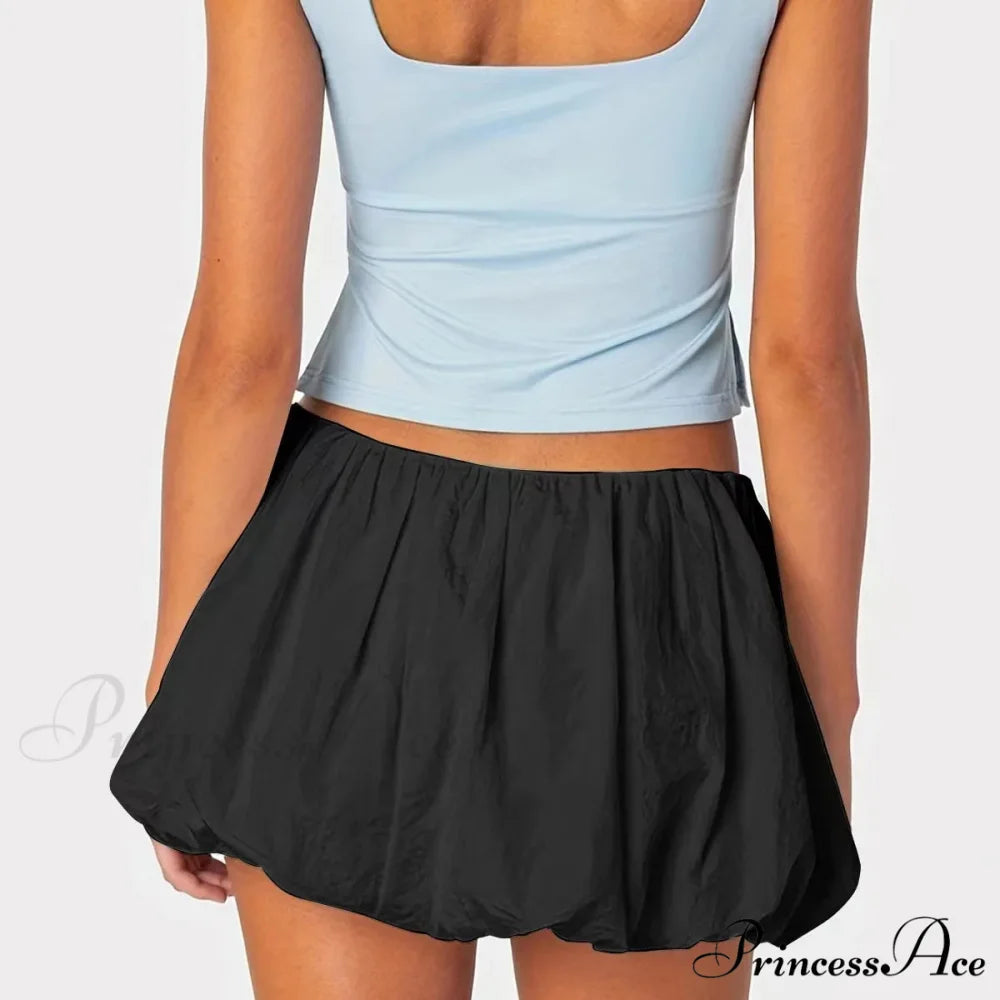 Stretchy Waist Flared Summer Skirt skirts-250223