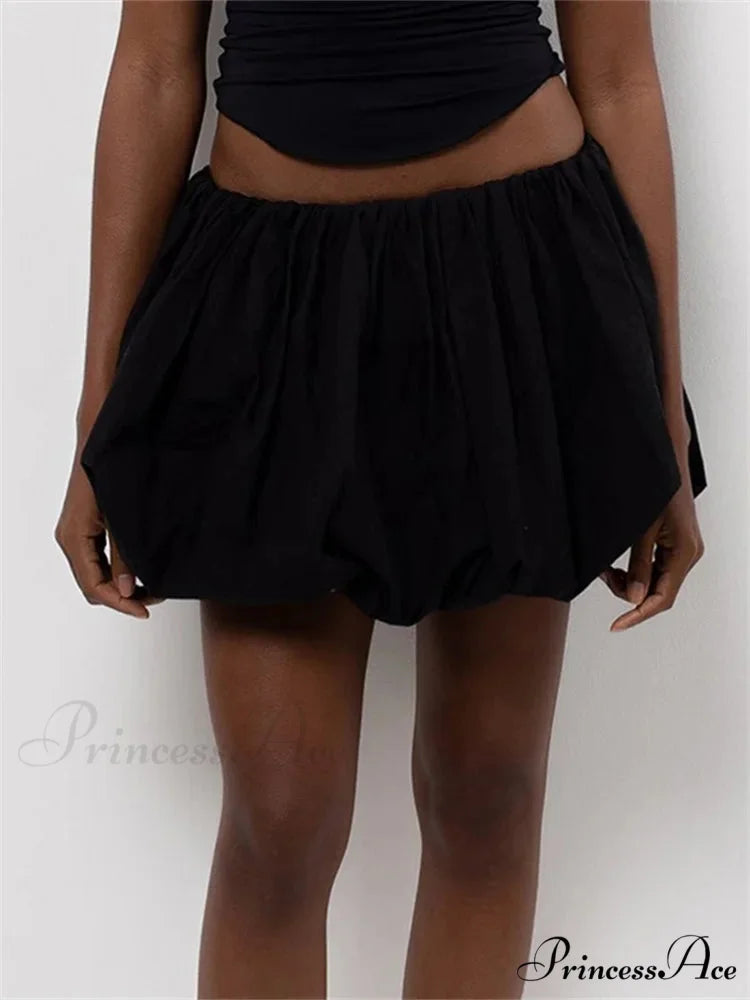 Stretchy Waist Monochrome Tutu Skirt black / S skirts-250223