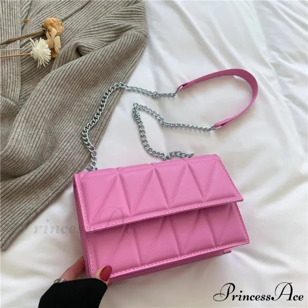 String Strap Flap Needlework Crossbody Pink / 22x15x6cm crossbody-250126