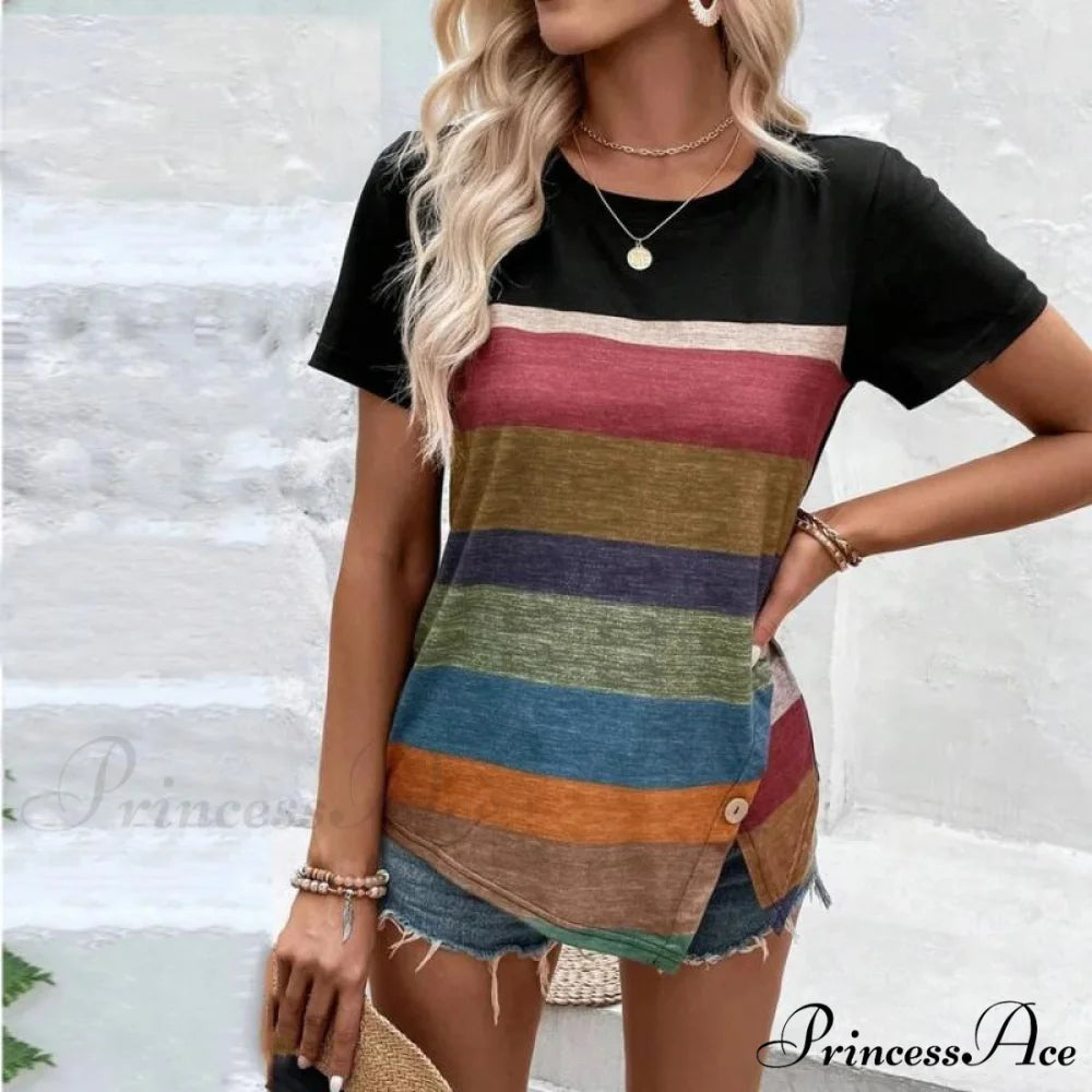 Stripe Colorful T-Shirt Multicolor / S