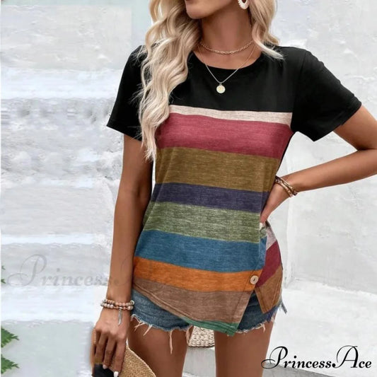 Stripe Colorful T-Shirt Multicolor / S