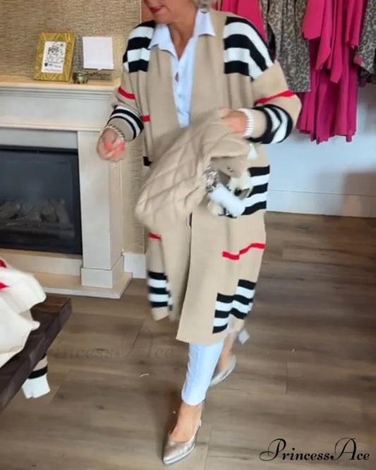 Striped Long Arm Cardigan