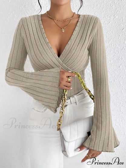 Striped Long Sleeve Knit Sweater swraters-241228