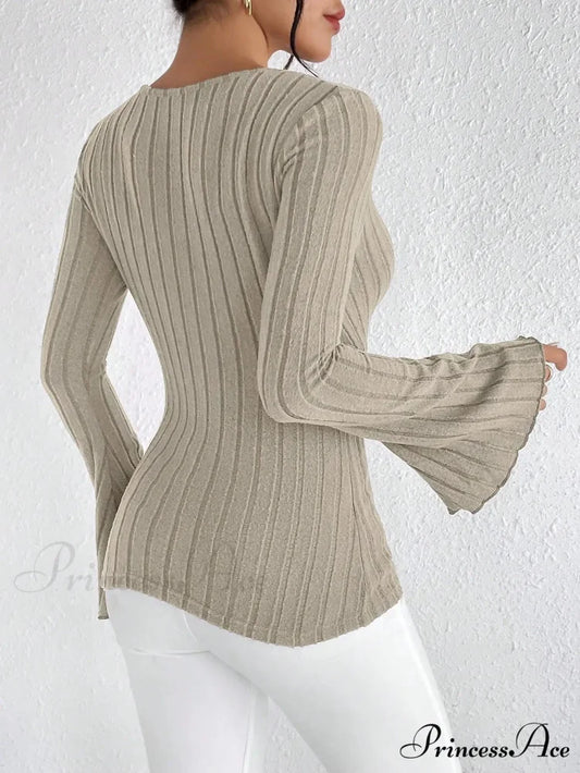 Striped Long Sleeve Knit Sweater swraters-241228