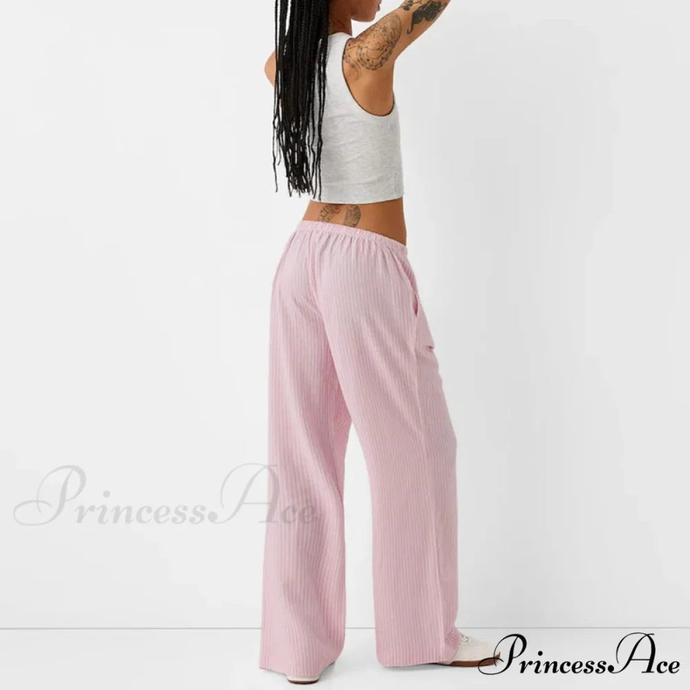 Striped Pajama Informal Stretchy Waist Pant pant-250223