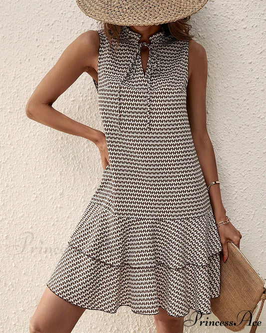 Striped V-neck Dress