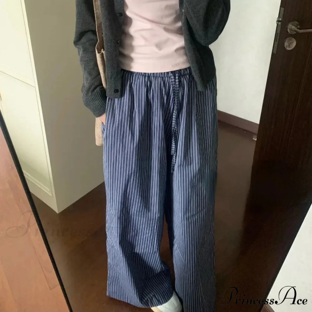 Striped Y2K Women Informal Stretchy Trousers pants-241228