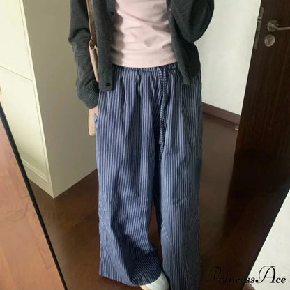 Striped Y2K Women Informal Stretchy Trousers pants-241228