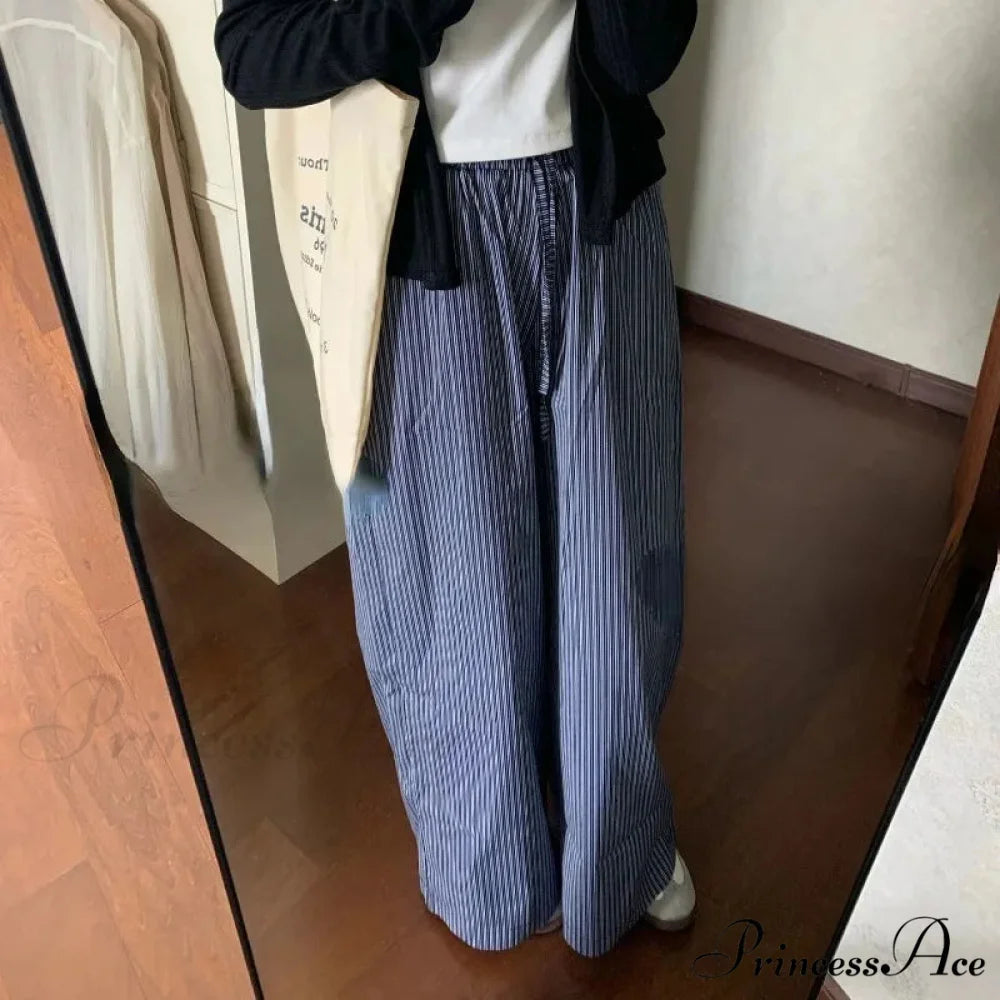 Striped Y2K Women Informal Stretchy Trousers pants-241228