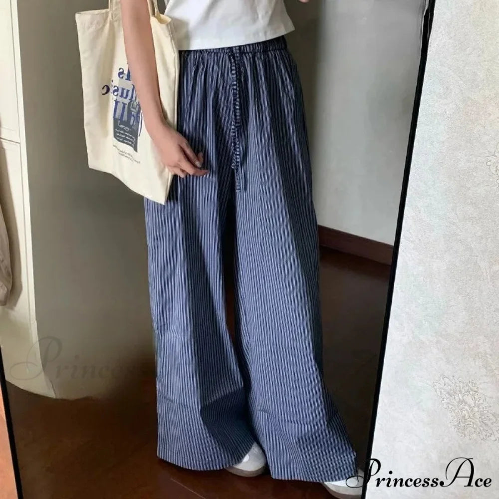 Striped Y2K Women Informal Stretchy Trousers pants-241228