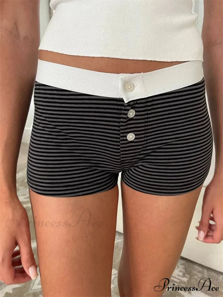 Strong Love Pattern Stretchy Brief navy / S short-250223