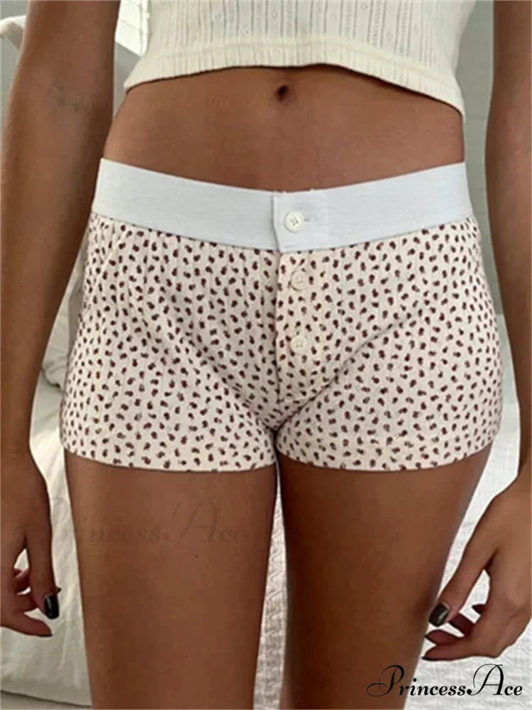 Strong Love Pattern Stretchy Brief white5 / S short-250223