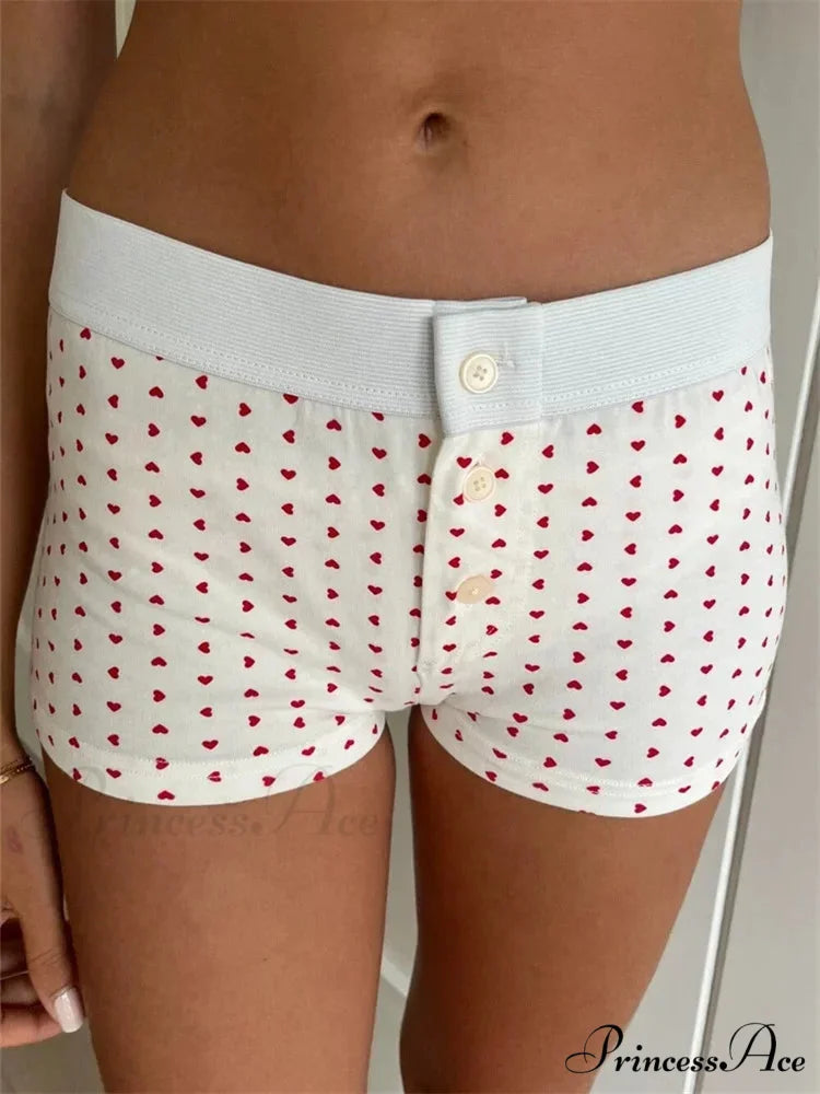 Strong Love Pattern Stretchy Brief white6 / S short-250223