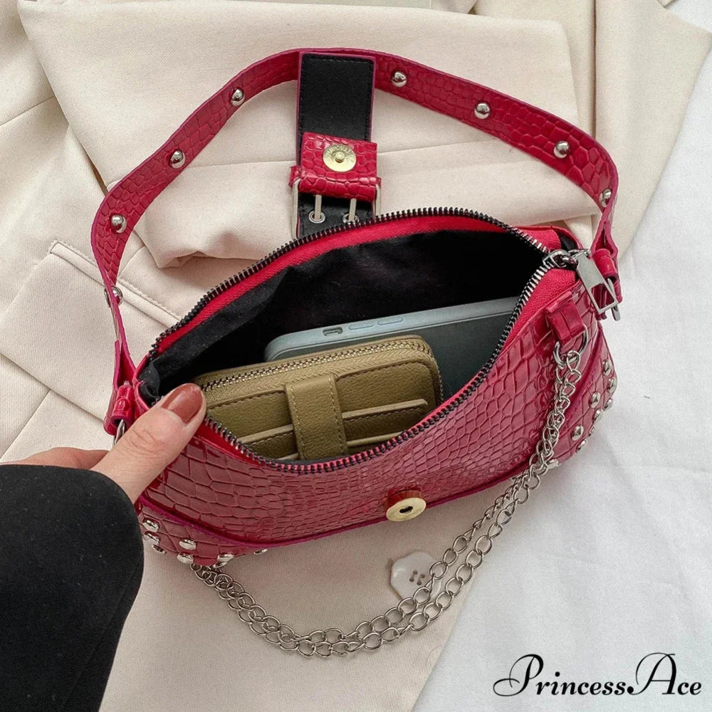 Stylish 2000s Folded Armpit Shoulder Bag shoulder-250126