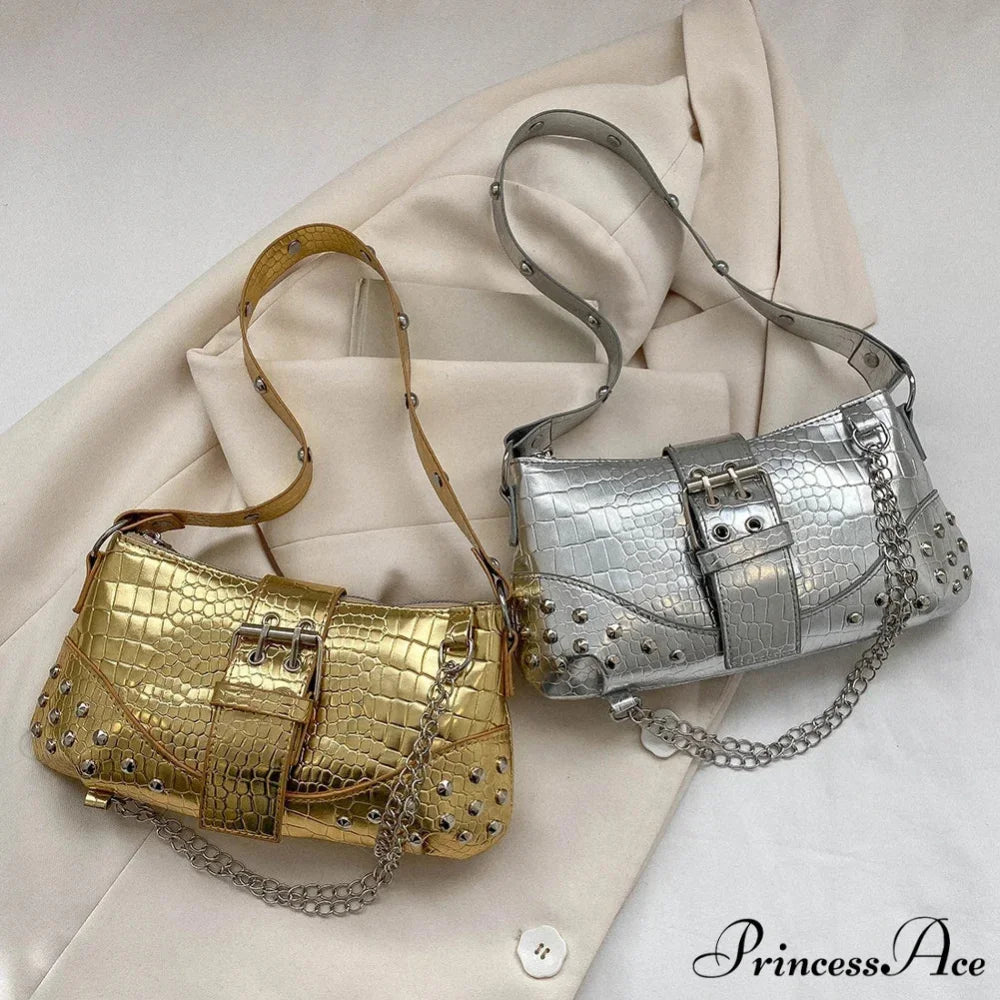 Stylish 2000s Folded Armpit Shoulder Bag shoulder-250126