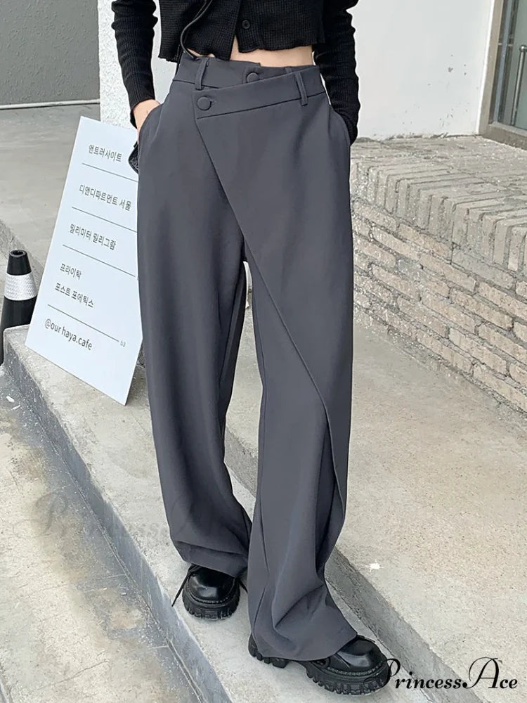 Stylish Antique Dark Suit Trousers Women pants-241228