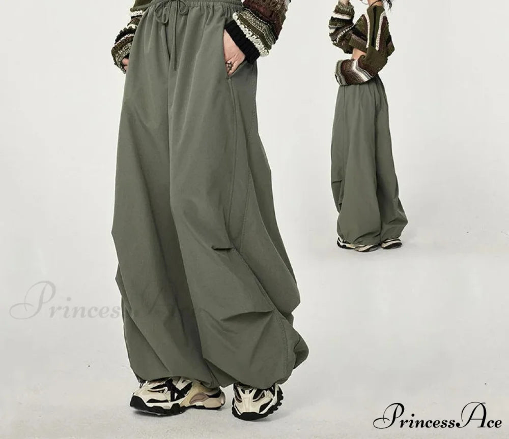 Stylish Baggy Workwear Cargo Trousers Green / S (35-45KG) pants-241228