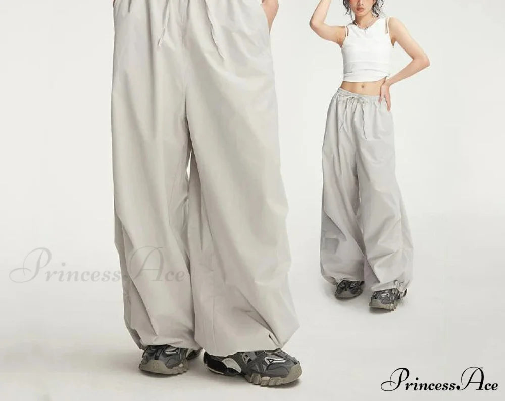 Stylish Baggy Workwear Cargo Trousers WHITE / S (35-45KG) pants-241228