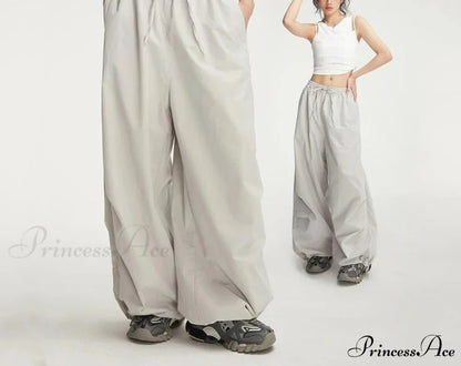 Stylish Baggy Workwear Cargo Trousers WHITE / S (35-45KG) pants-241228
