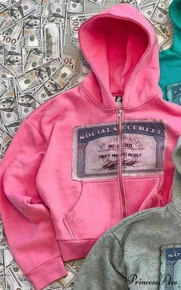 Stylish Brand Printed Hoodie 6 pink / S hoodies-241228