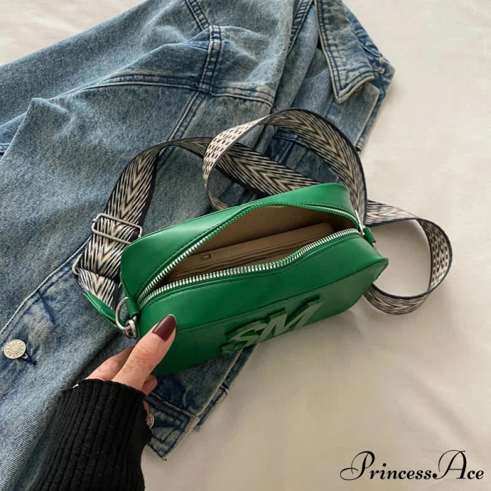 Stylish Cheetah Pattern Characters Crossbody Bag Single Zipper Green crossbody-250126