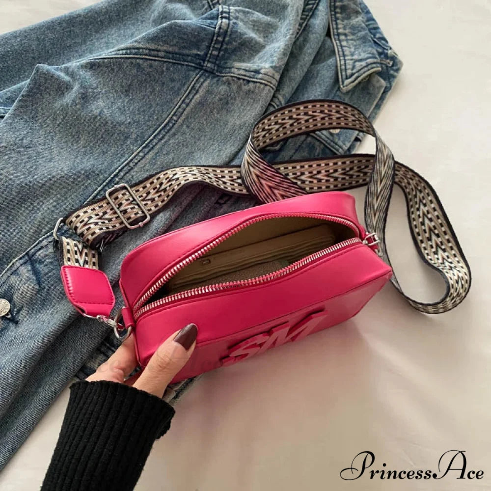 Stylish Cheetah Pattern Characters Crossbody Bag Single Zipper Pink crossbody-250126