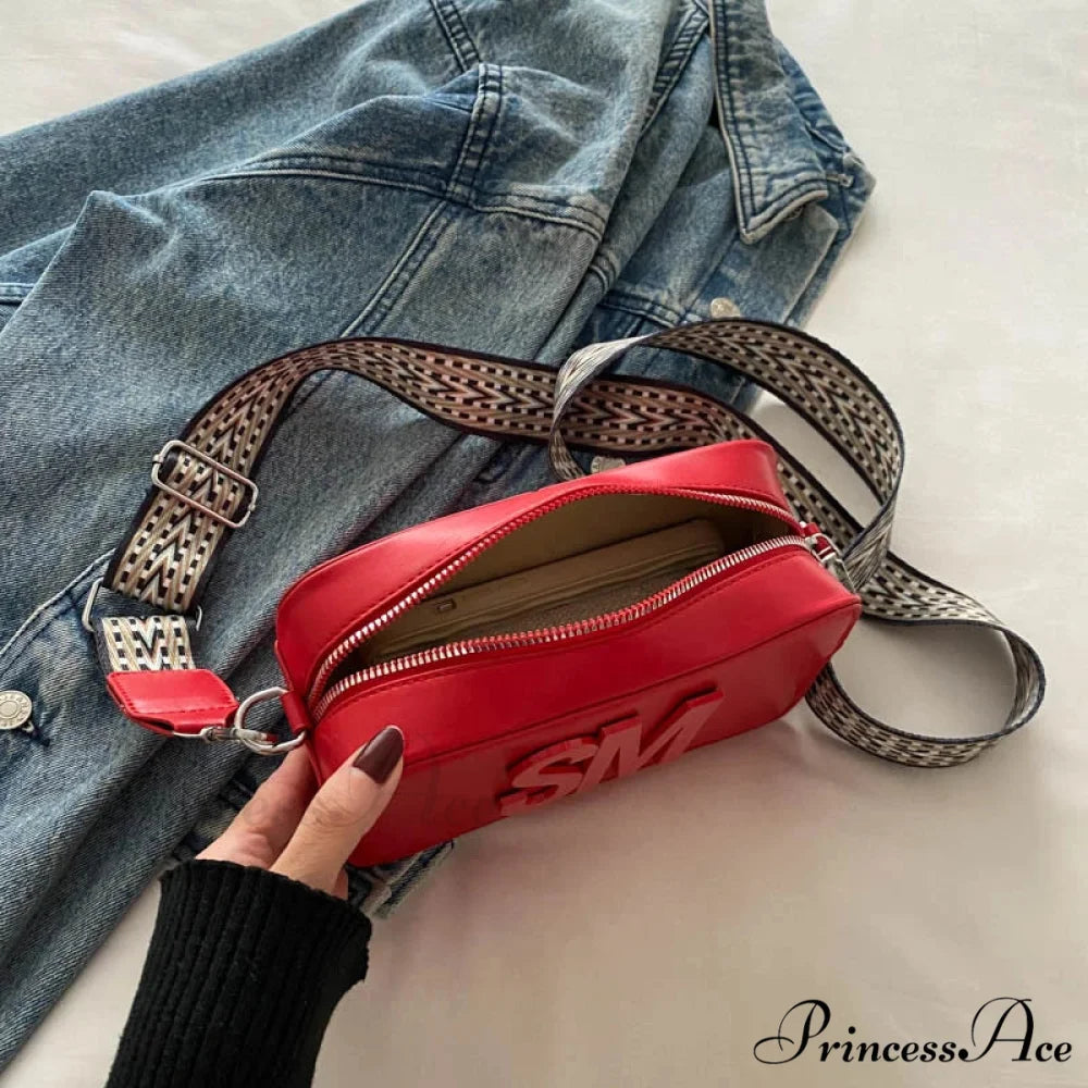 Stylish Cheetah Pattern Characters Crossbody Bag Single Zipper Red crossbody-250126