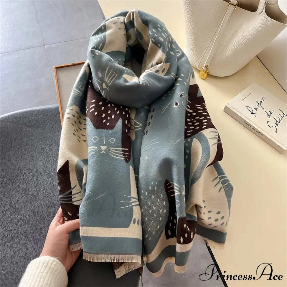 Stylish Chunky Shawl Wrap Wool Scarf scarf-241228