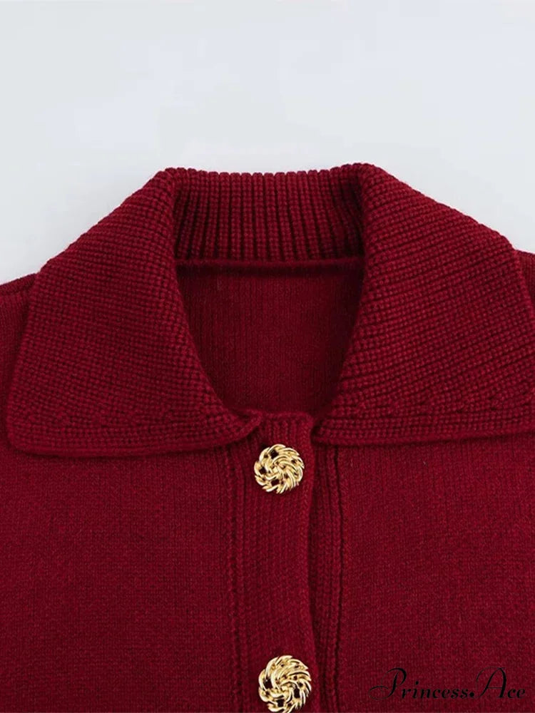 Stylish Collar Plain Buttoned Pockets Lengthy Knitted Cardigan cardiagn-250126