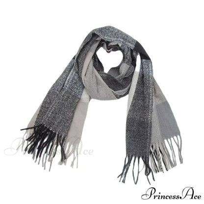 Stylish Cozy Knitted Cashmere Checkered Scarf Color02 scarf-241228