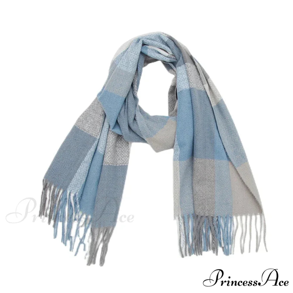 Stylish Cozy Knitted Cashmere Checkered Scarf Color05 scarf-241228