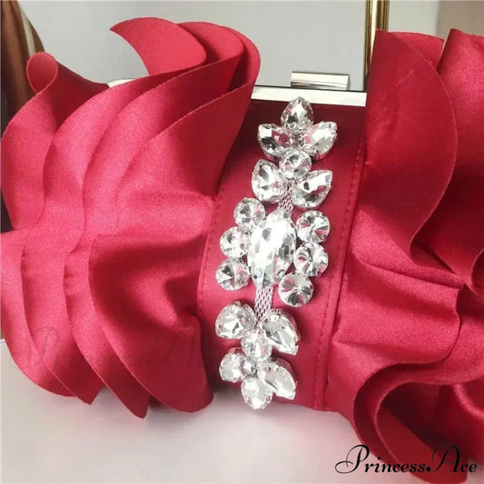 Stylish Crimson Night Rhinestone Clutch Wristlet wristlet-250126