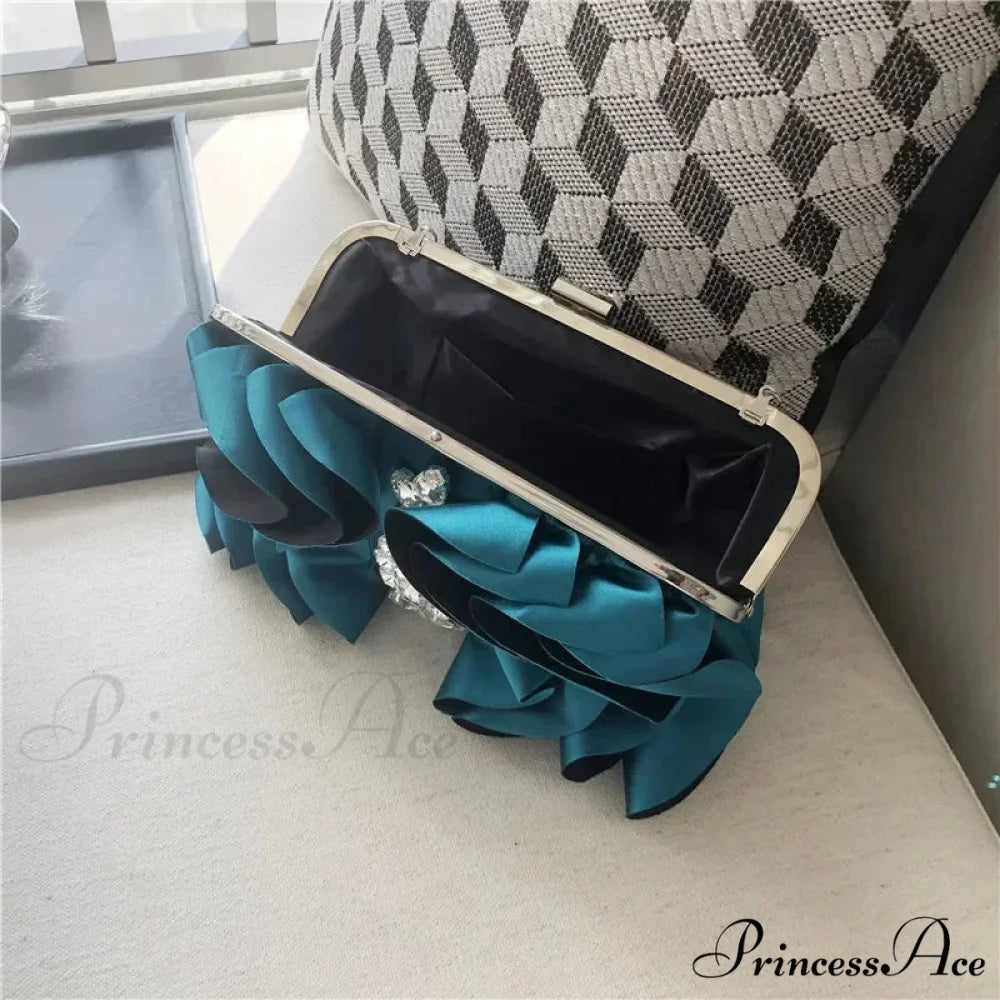 Stylish Crimson Night Rhinestone Clutch Wristlet wristlet-250126