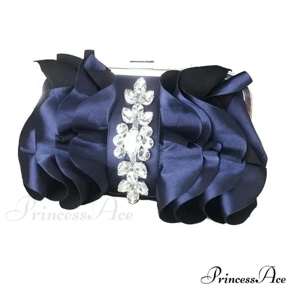 Stylish Crimson Night Rhinestone Clutch Wristlet S / Navy Blue wristlet-250126