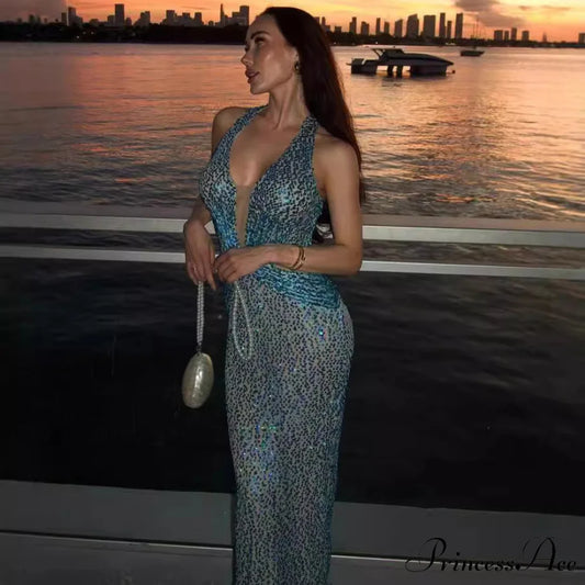 Stylish Ebony Beaded Bandage Celebration Dress Prom Dress promdress-250223