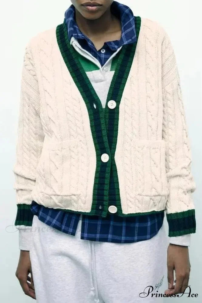 Stylish Eight Limb V-neck Cardigan WHITE / S cardigans-241228