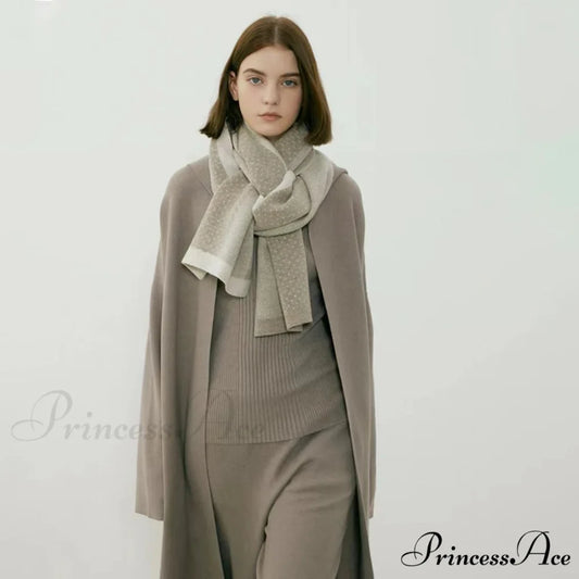 Stylish Elegant Warm Cozy Trendy Fashionable Unique Polka Dot Scarf Camel