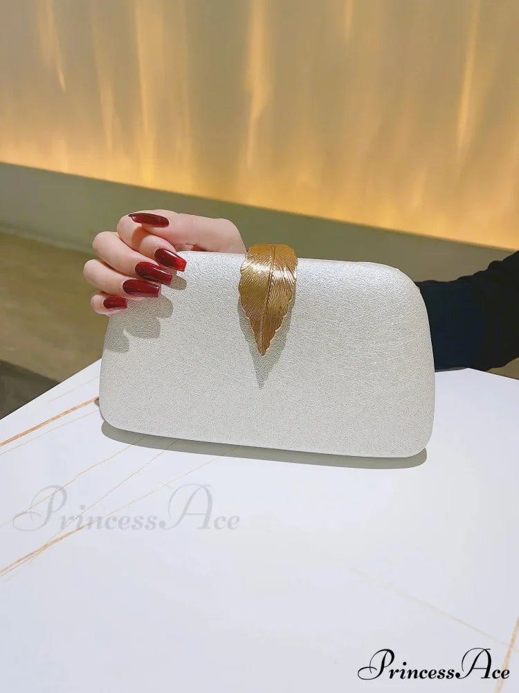 Stylish Evening Clutch Supper Bridesmaid Marriage Bag Ivory white clutchbag-250126