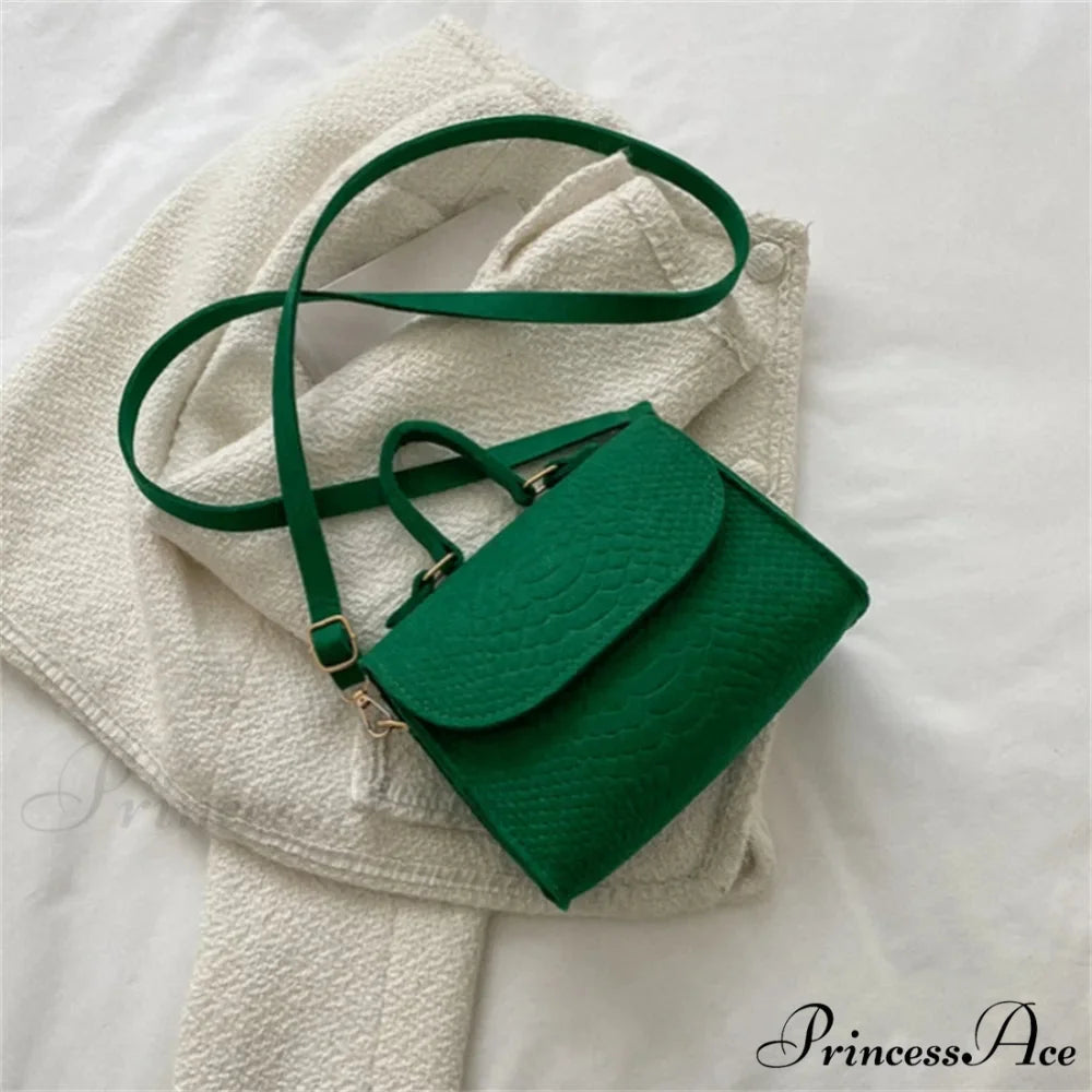 Stylish Felt Alligator Textured Crossbody Purse Green handbag-250126