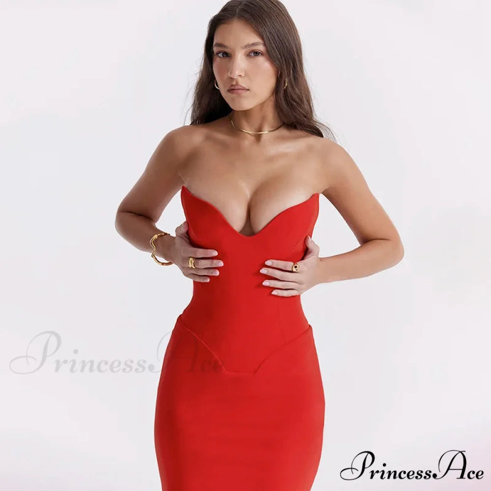 Stylish Fishbone Thin Sheath Fishtail Maxi Dress