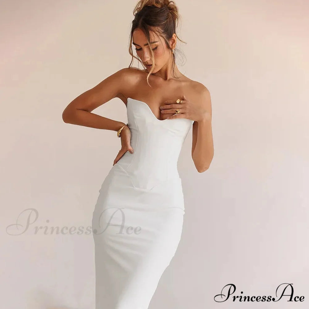 Stylish Fishbone Thin Sheath Fishtail Maxi Dress