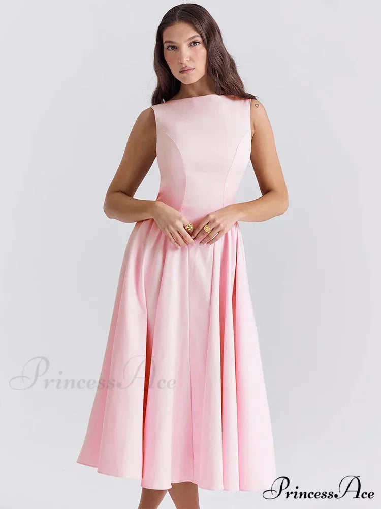 Stylish Folded A-line Holiday Dress vacationdress-250223