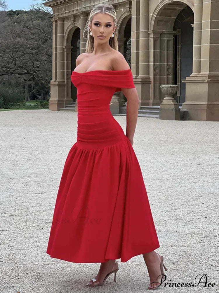 Stylish Folded A-line Maxi Holiday Dress vacationdress-250223