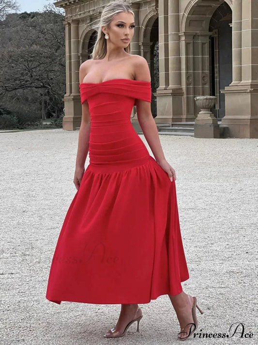 Stylish Folded A-line Maxi Holiday Dress vacationdress-250223