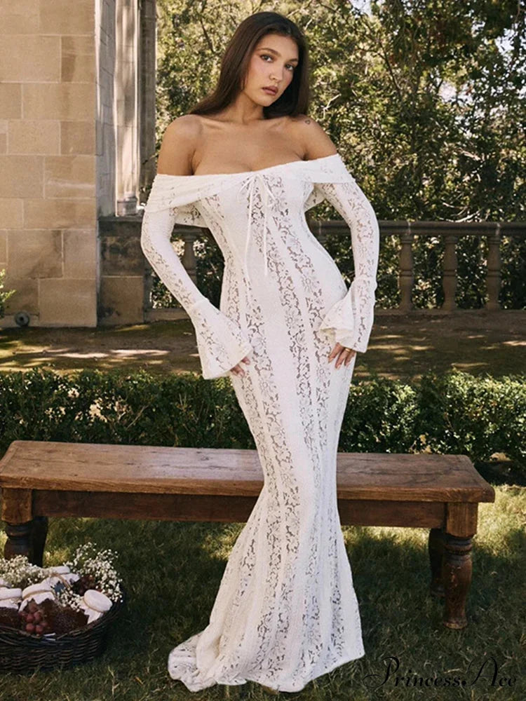 Stylish Ivory Lace Holiday Dress vacationdress-250223